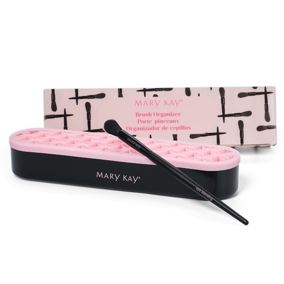 Makeup Brush Organizer - Silicone - Pink & Grey - Picture 1 of 4